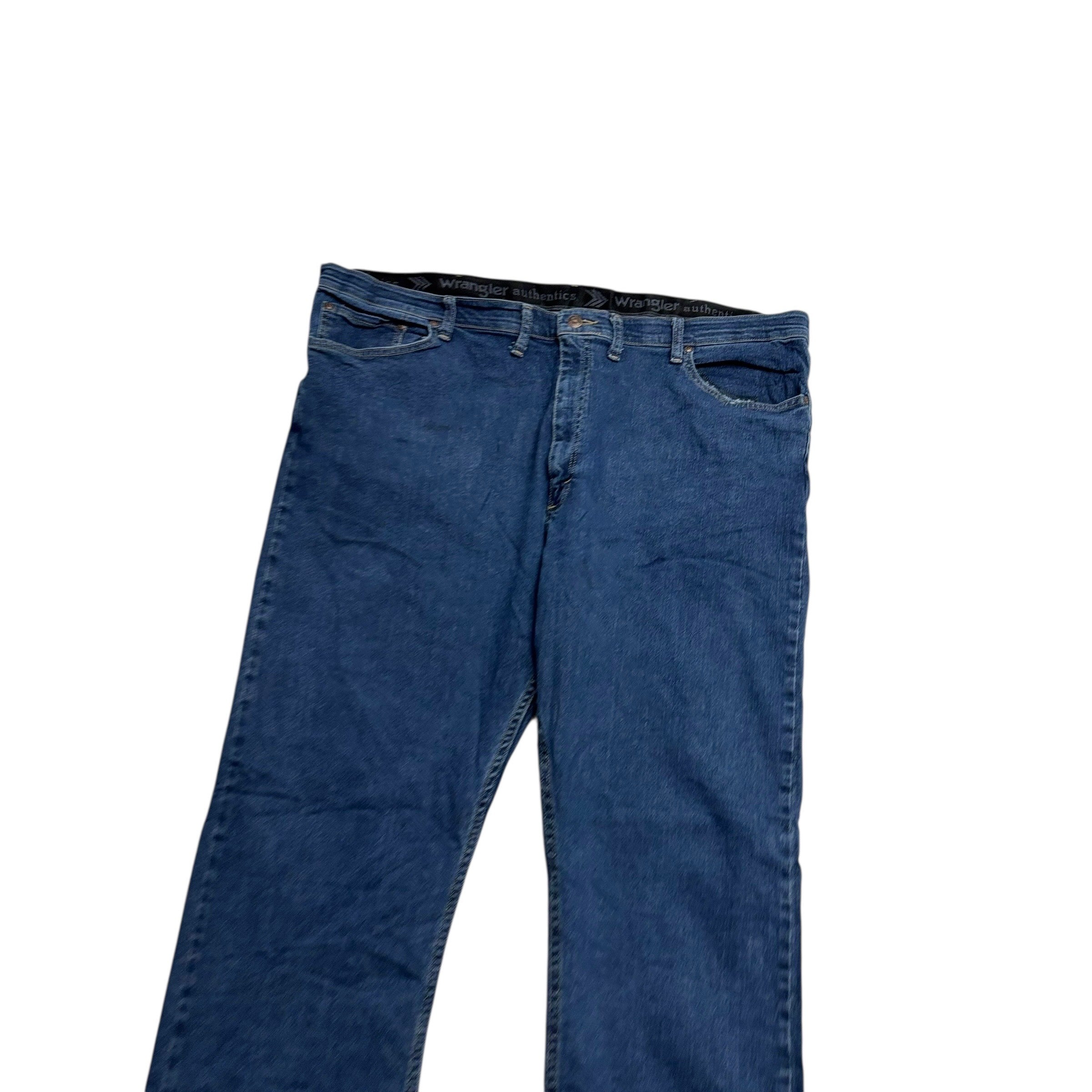Wrangler Jeans W46 L30 Mens Dark Blue Regular Straight Fit Stretch Denim (F)
