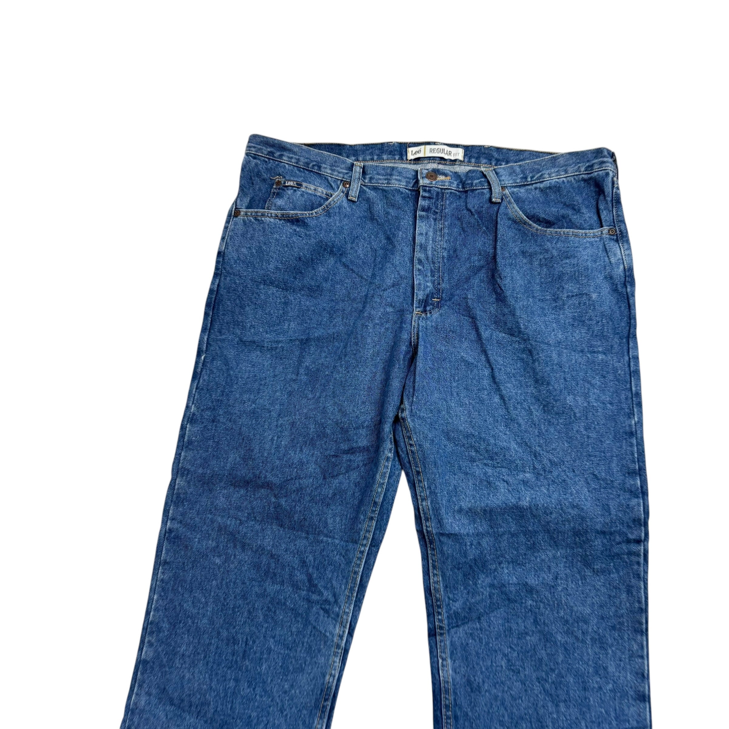 Lee Jeans W42 L30 Mens Mid Blue Regular Straight Fit Vintage Denim (E)