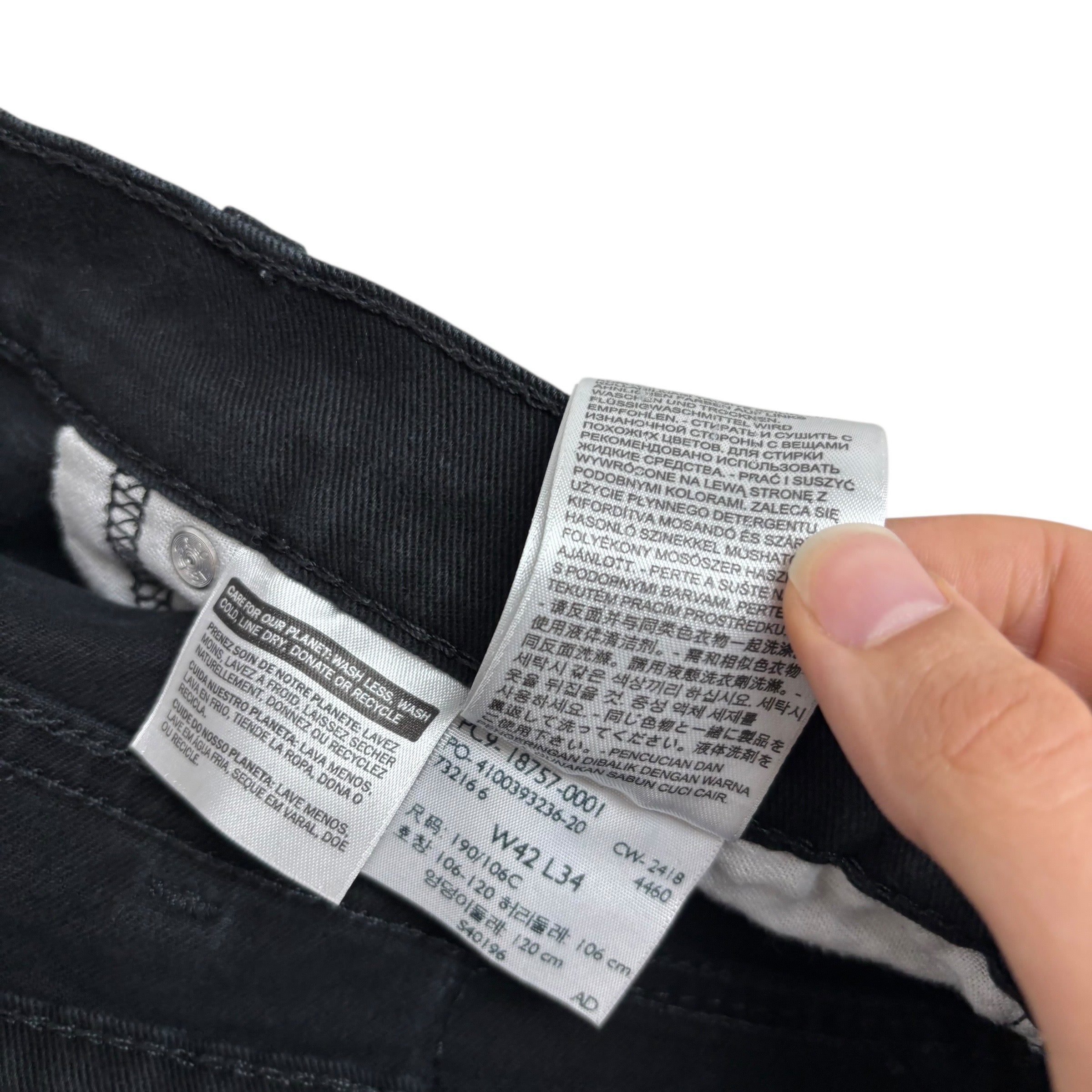 Levis 541 Jeans W42 L33 Mens Black Athletic Tapered Fit Stretch Denim