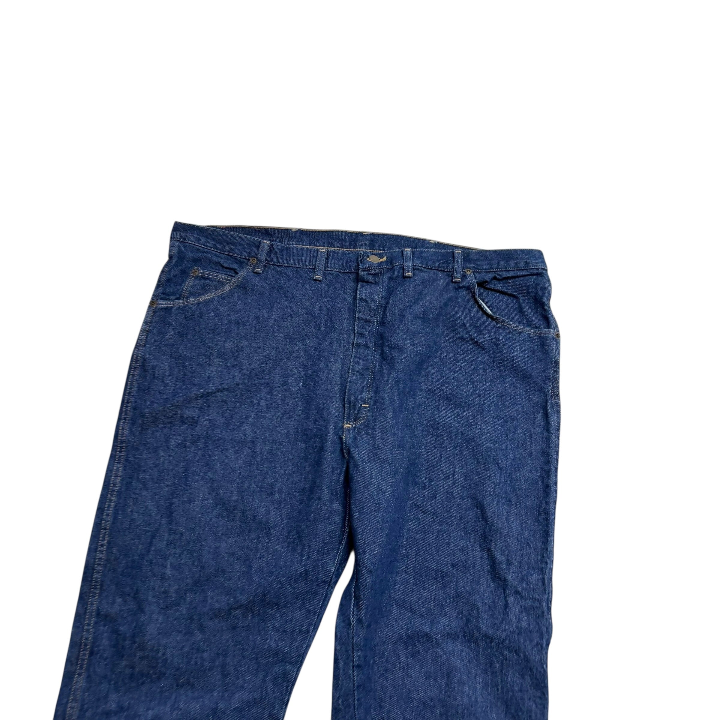 Wrangler Jeans W48 L30 Mens Dark Blue Relaxed Straight Fit Vintage Denim (E)