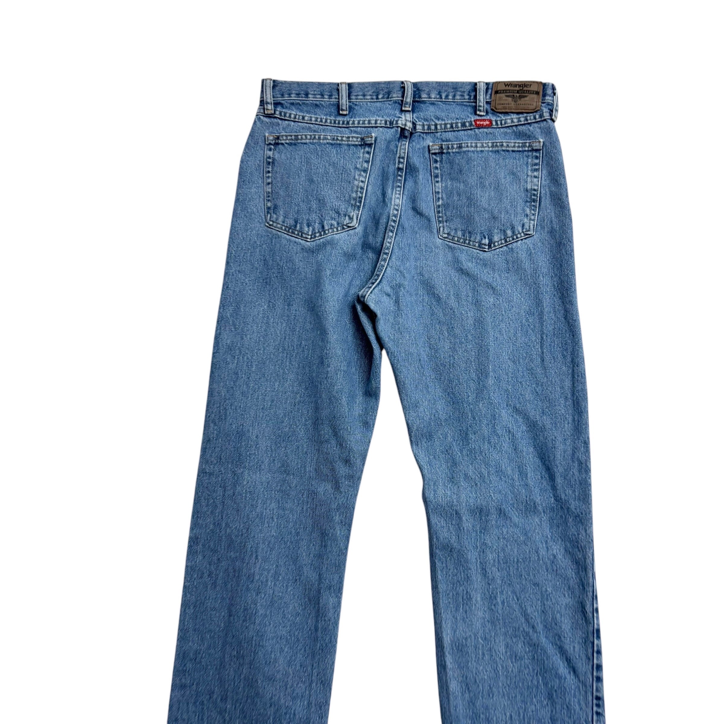Wrangler Jeans W36 L34 Mens Light Blue Regular Straight Fit Denim (E)
