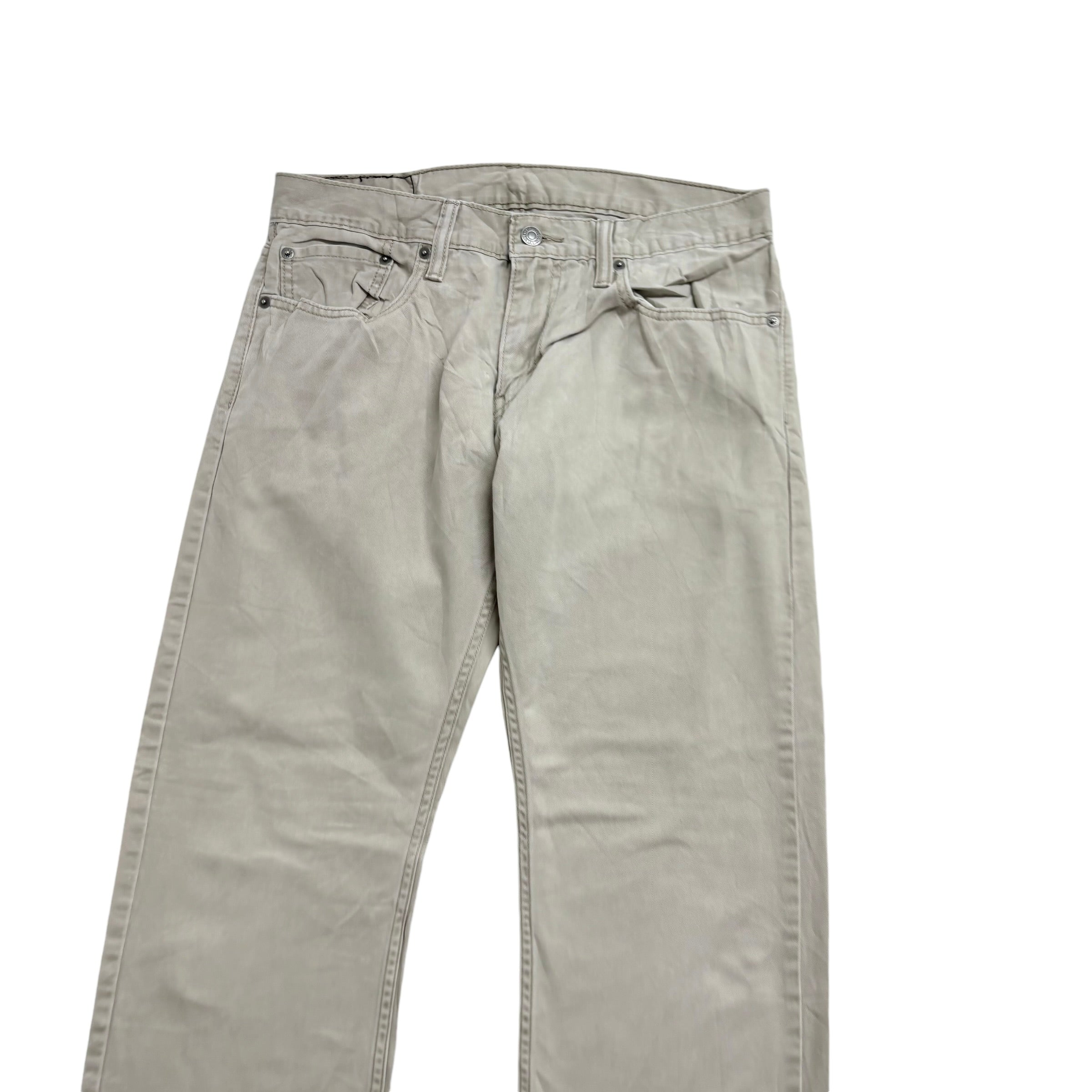 Levis 514 Trousers W32 L30 Mens Cream Regular Straight Fit Cotton Pants