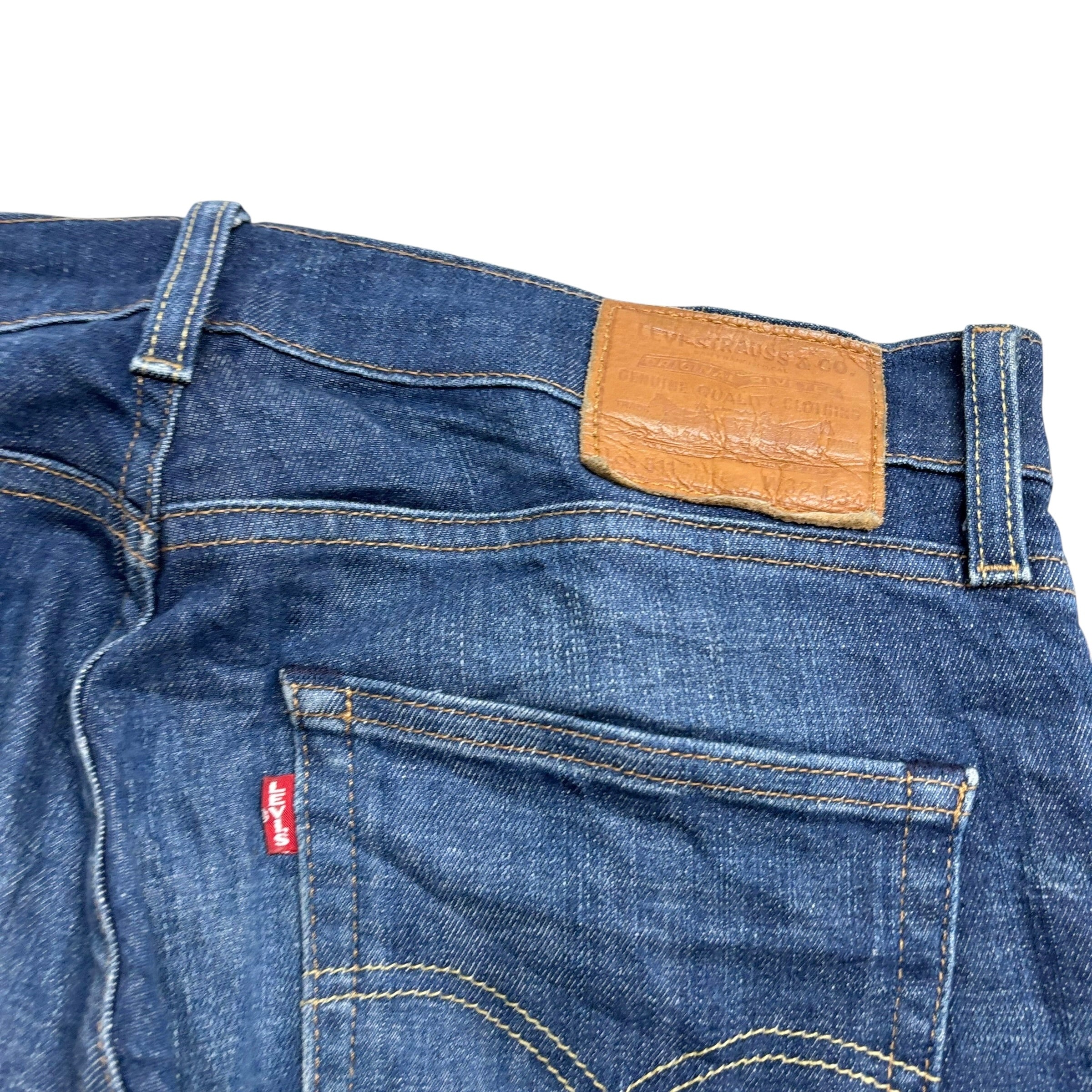 Levis 511 Jeans W33 L34 Mens Mid Blue Slim Fit Stretch Premium Denim (E)
