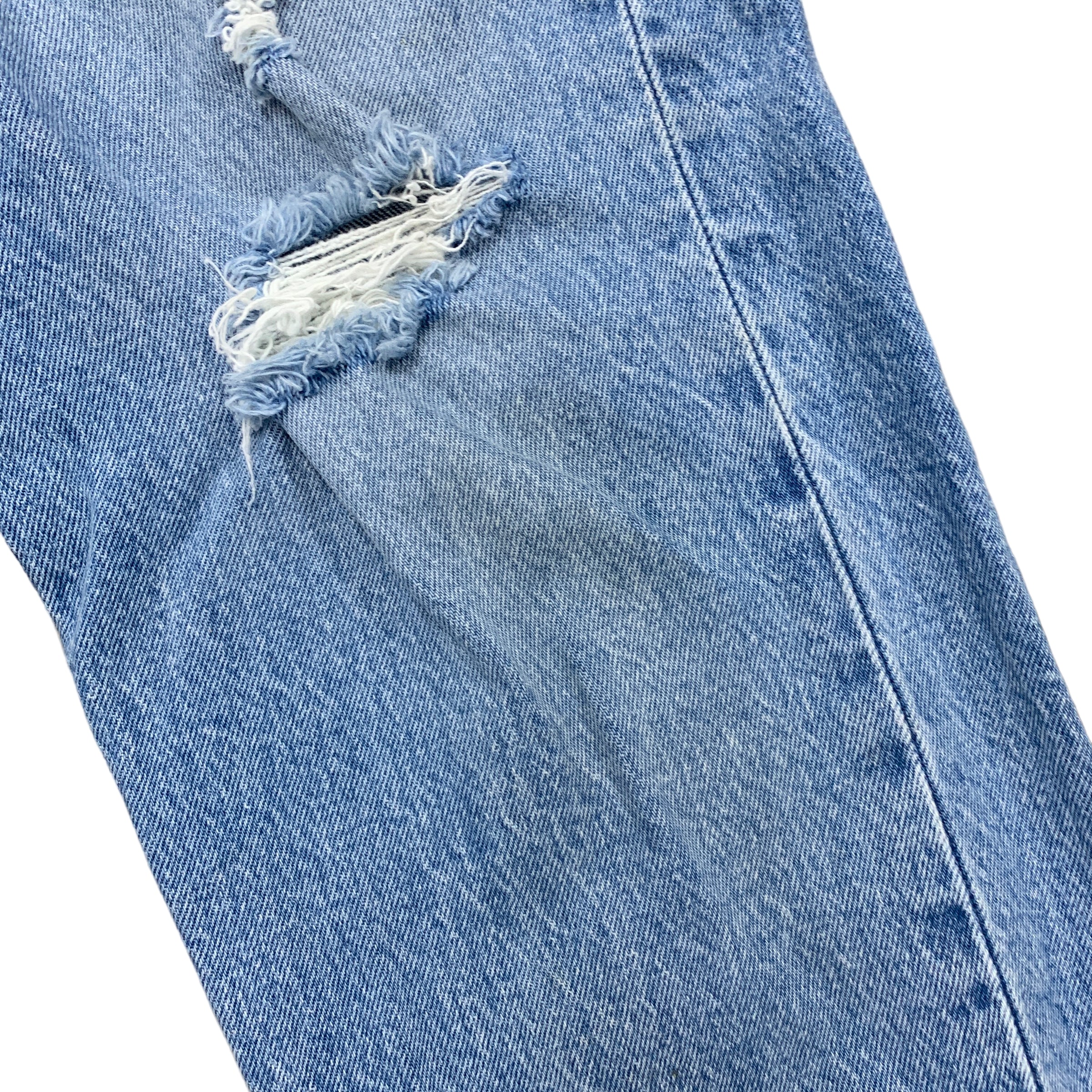 Levis Wedgie Jeans Womens W32 L28 Distressed Blue Premium Big E Denim