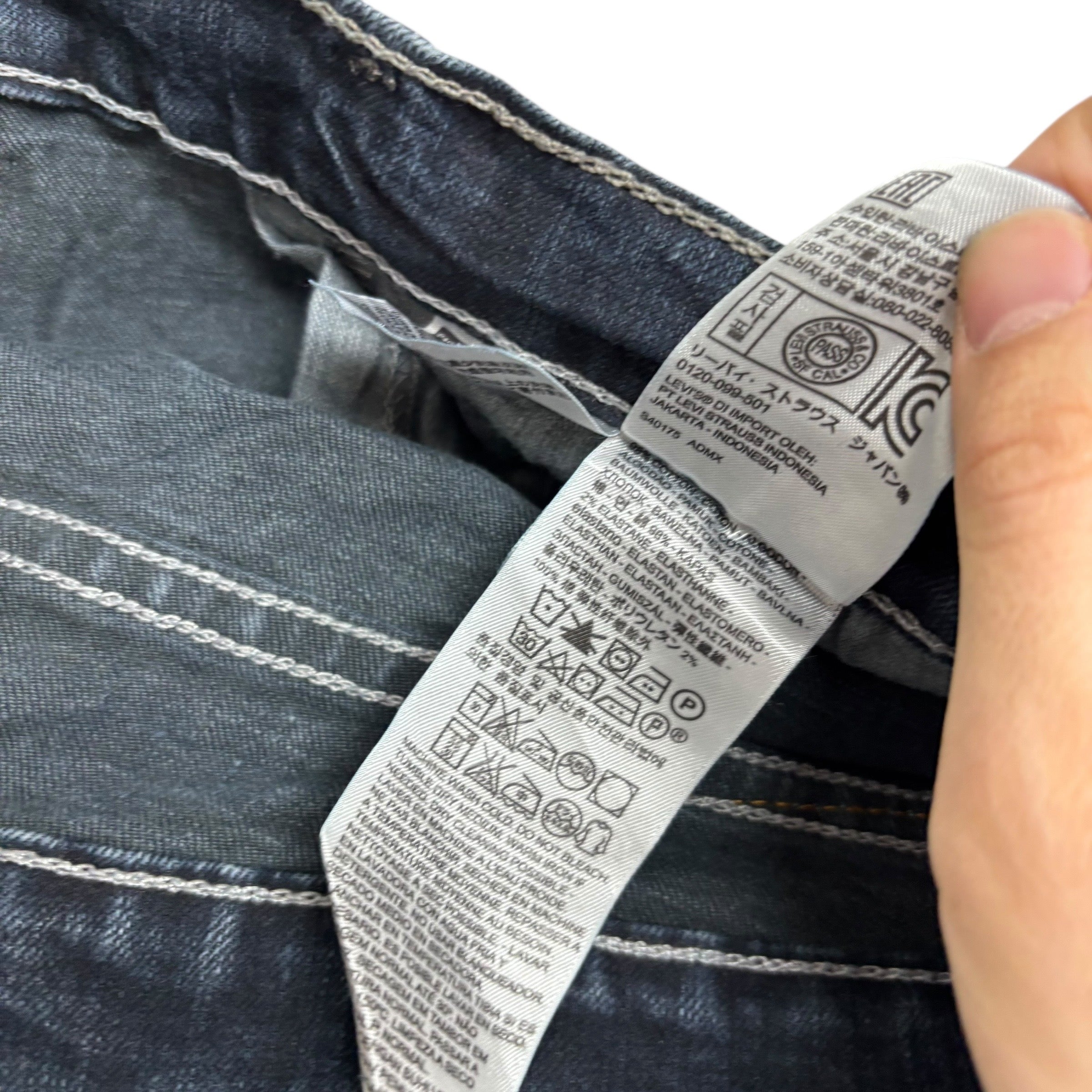 Levis 505 Jeans W36 L30 Mens Dark Blue Regular Straight Fit Stretch Denim (E)