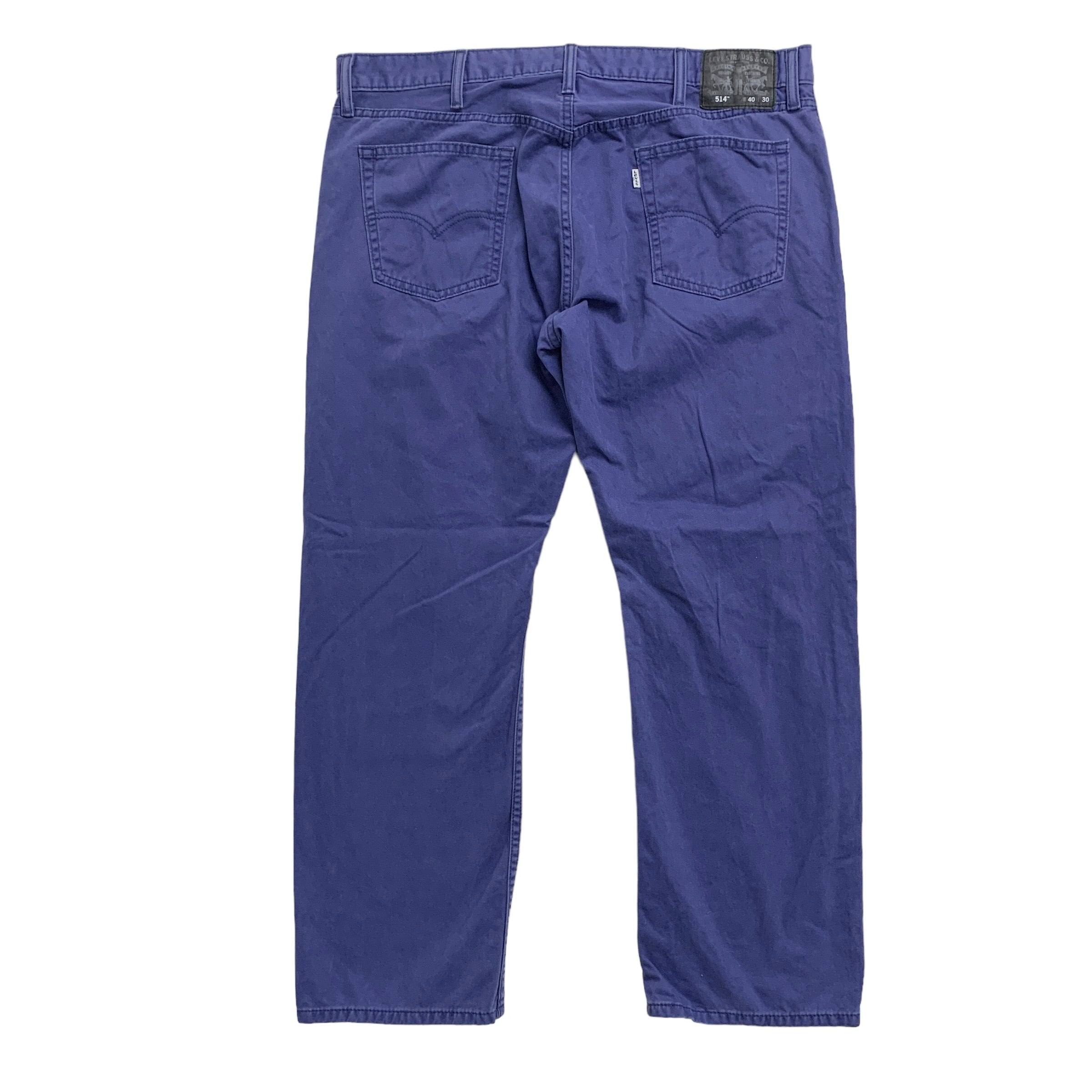 Levis 514 Trousers W40 L30 Mens Purple Regular Straight Fit Pants