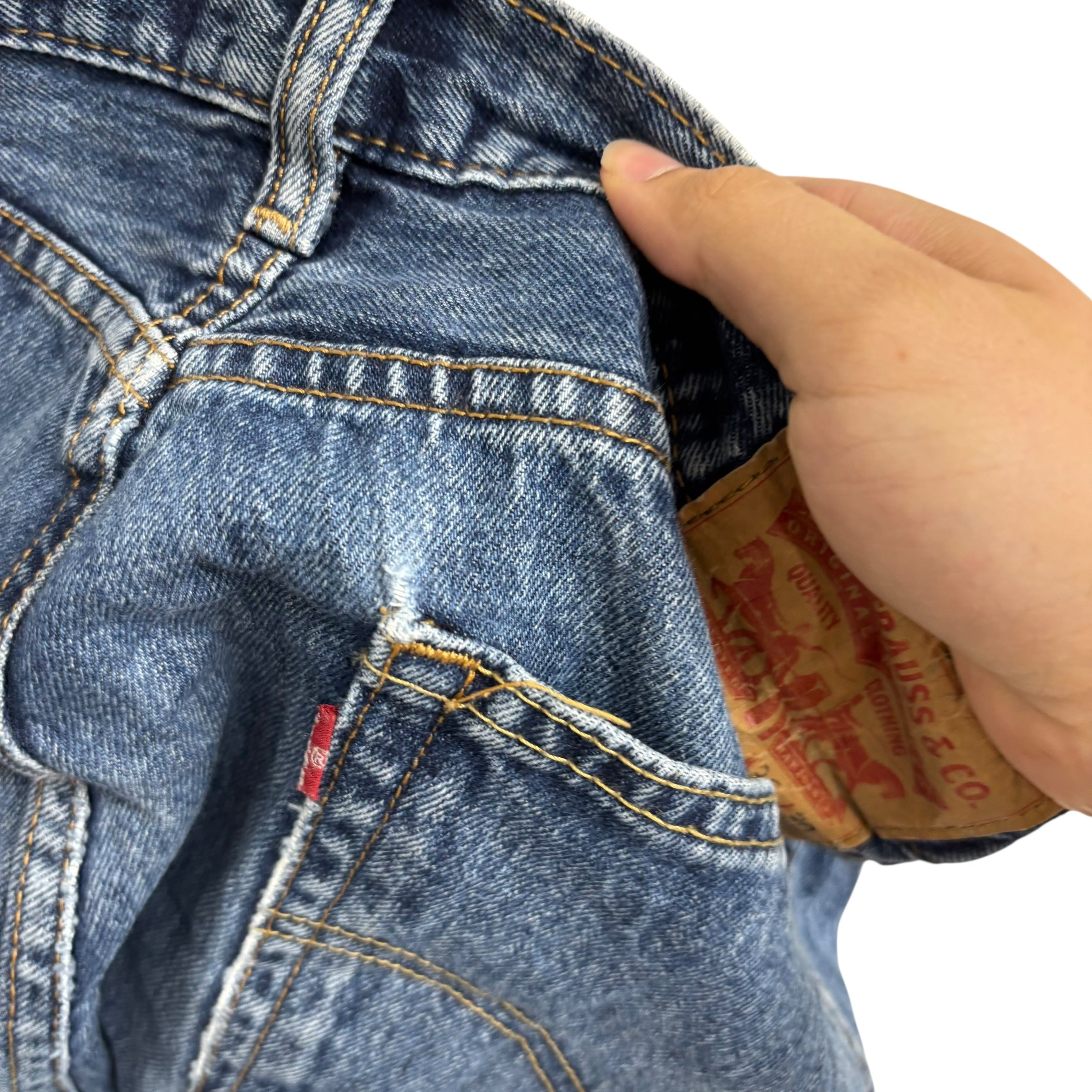 Levis 505 Jeans W36 L30 Mens Mid Blue Regular Straight Fit Denim