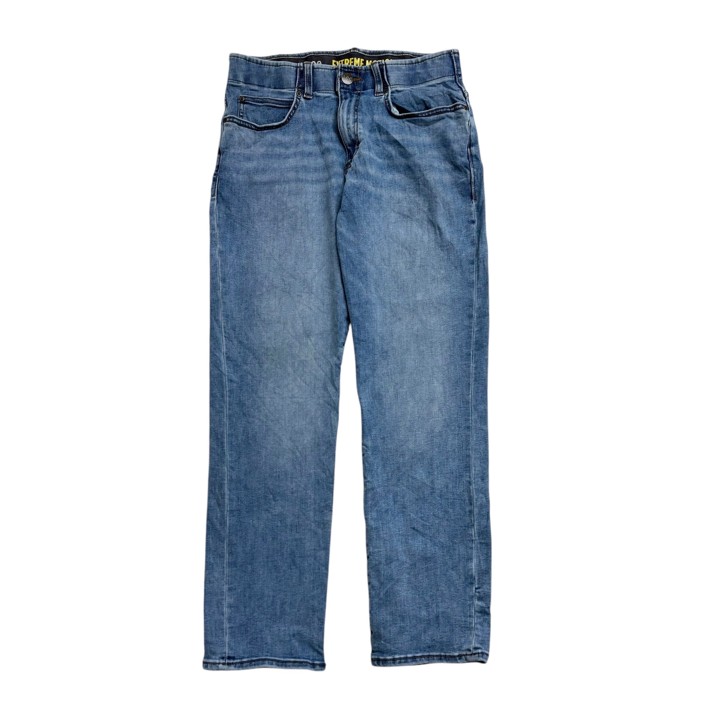 Lee Jeans W32 L30 Mens Light Blue Regular Tapered Fit Stretch Denim (E)