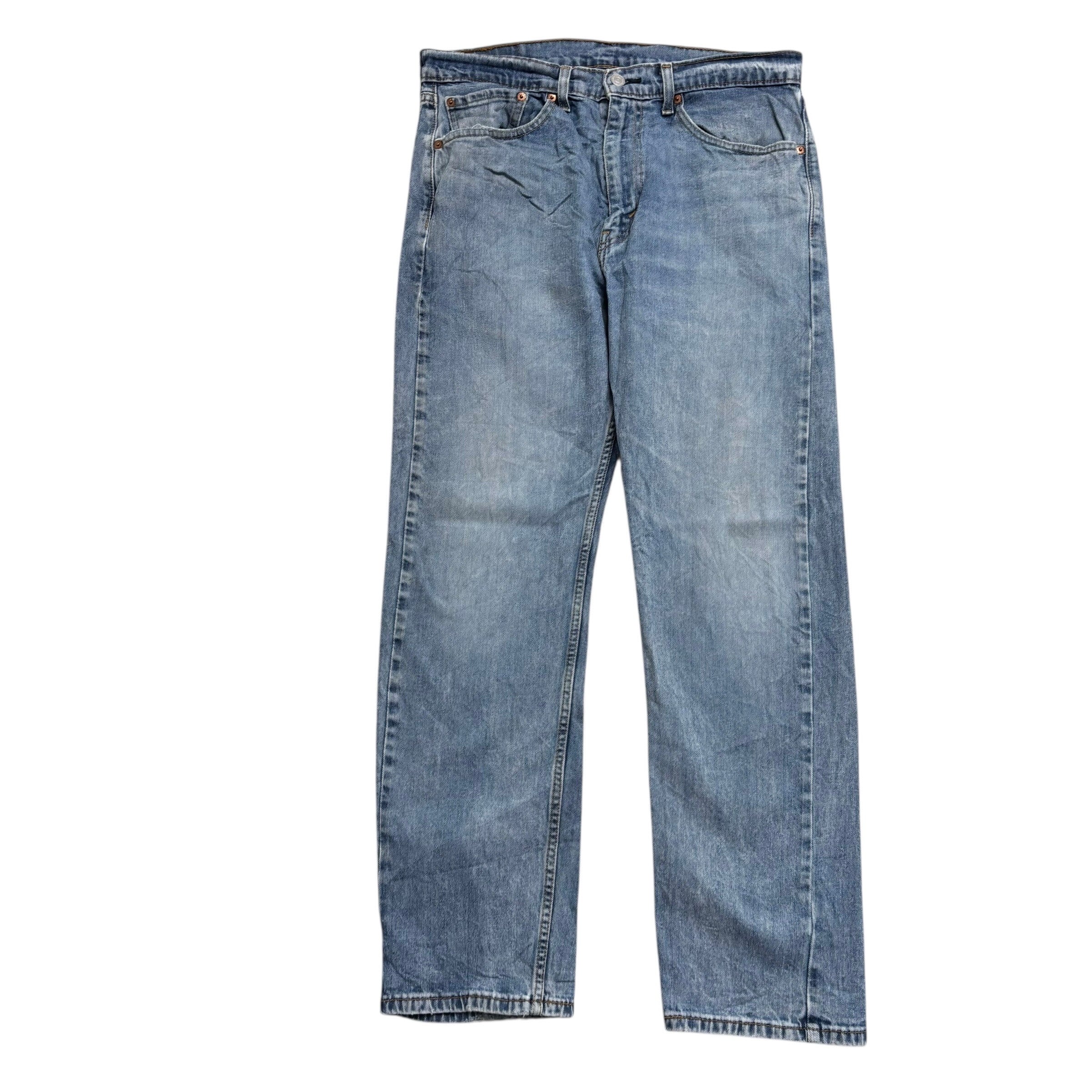 Levis 505 Jeans W33 L30 Mens Light Blue Regular Straight Fit Stretch Denim