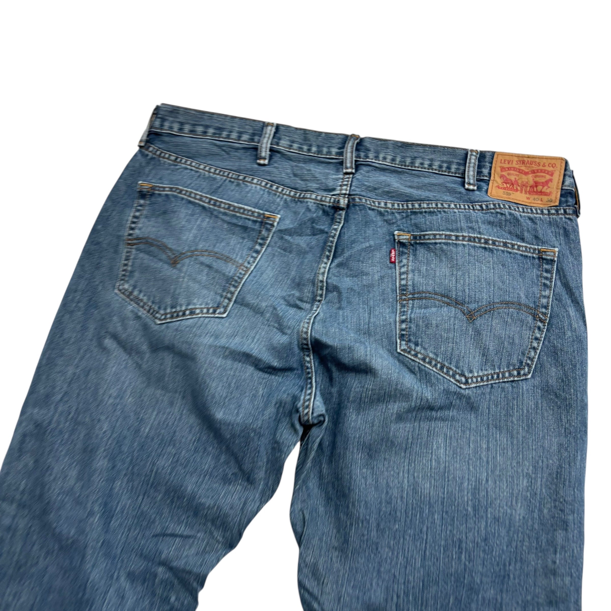 Levis 559 Jeans W40 L29 Mens Mid Blue Baggy Relaxed Straight Fit Denim (E)