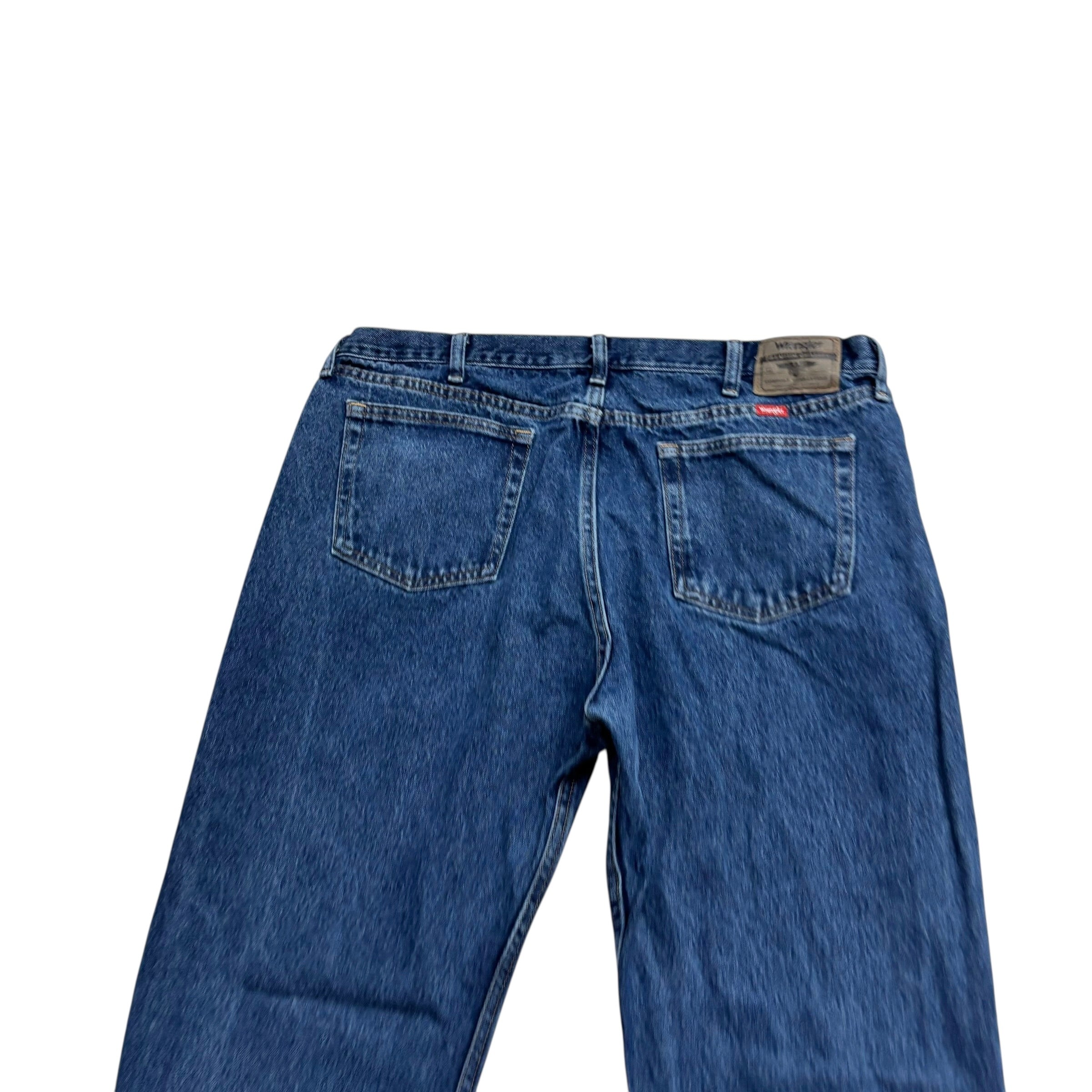 Wrangler Jeans W40 L32 Mens Mid Blue Relaxed Straight Fit Baggy Denim (E)