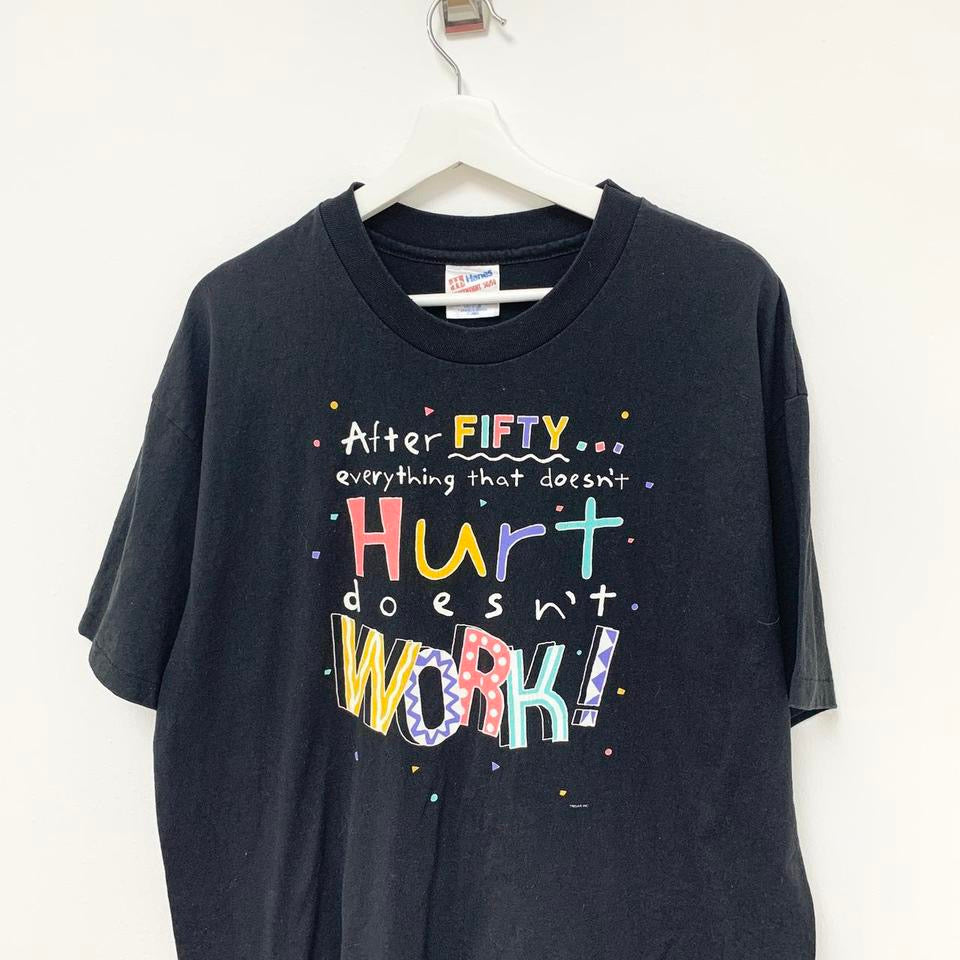 Vintage Single Stitch Black 90s Graphic T Shirt X-Large