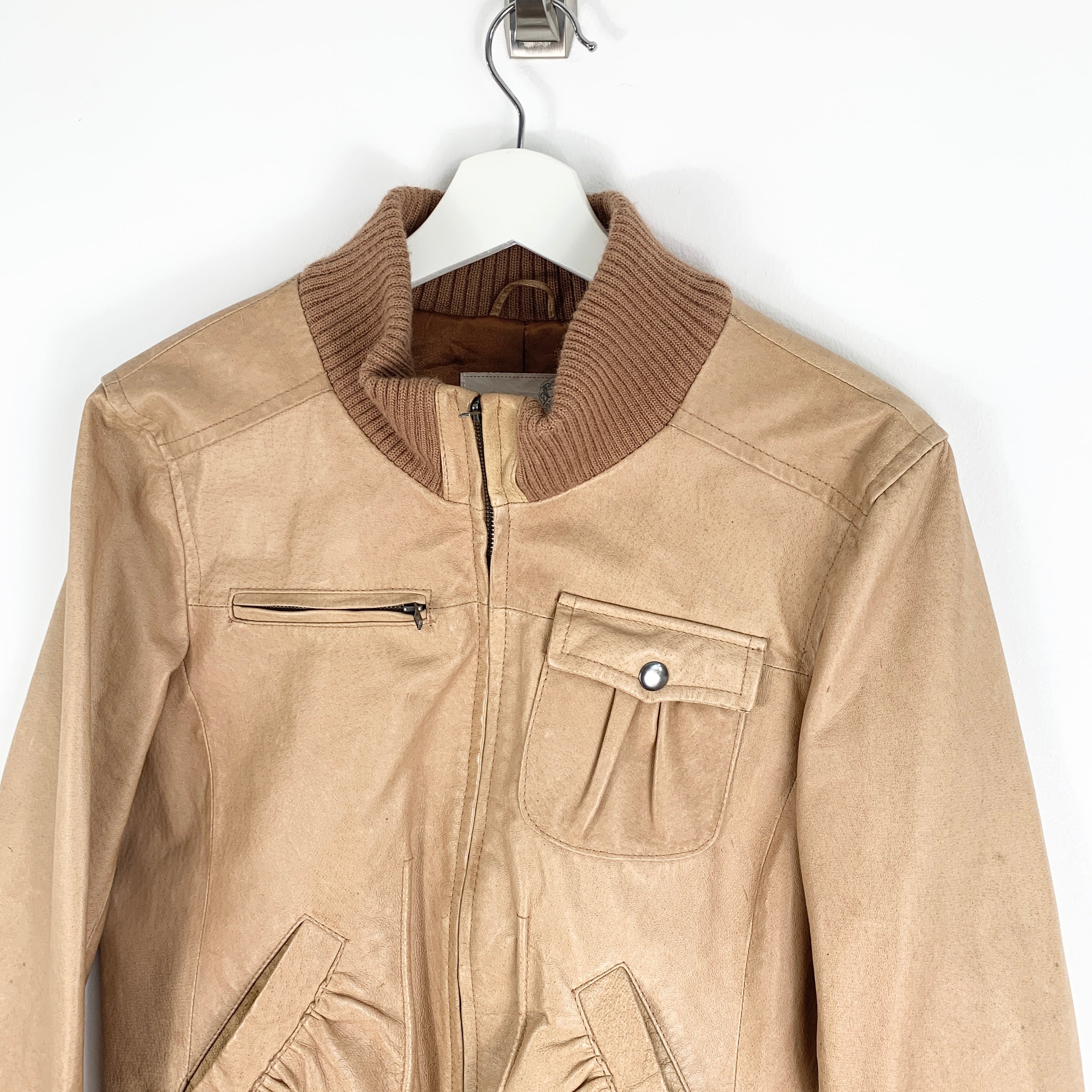 ONLY Woman’s Dale Neutral Leather Jacket Large