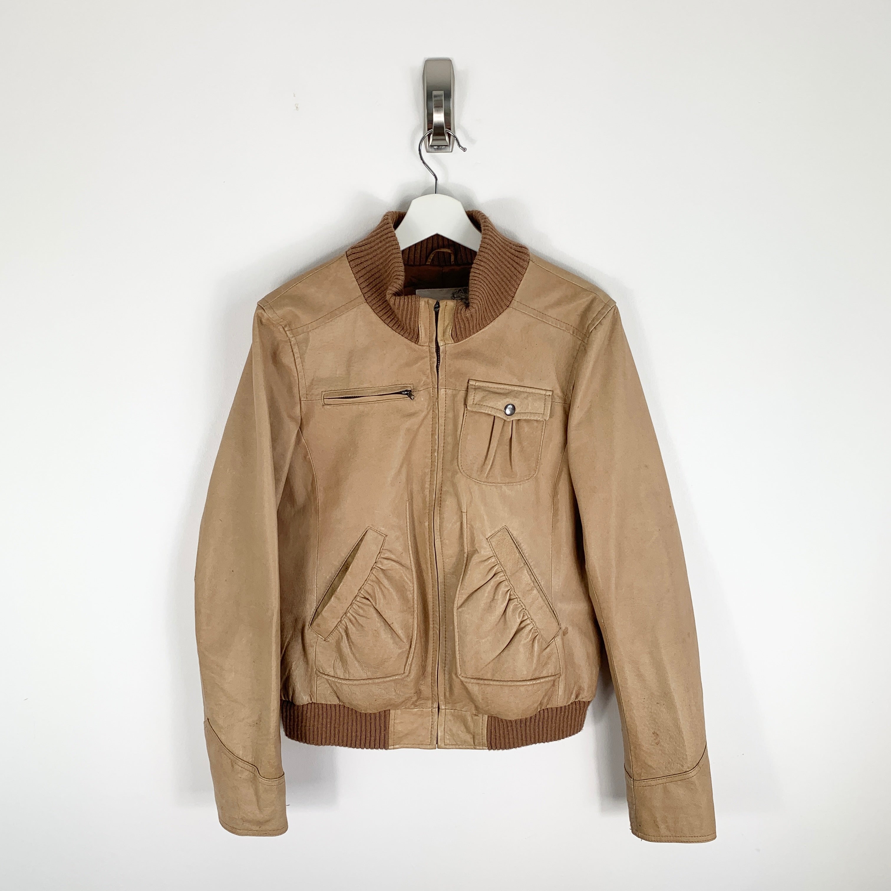 ONLY Woman’s Dale Neutral Leather Jacket Large